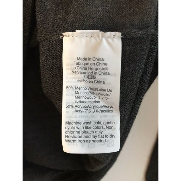 J Crew Mercantile Women's Medium Gray Merino Wool Blend Turtleneck - Picture 3 of 4